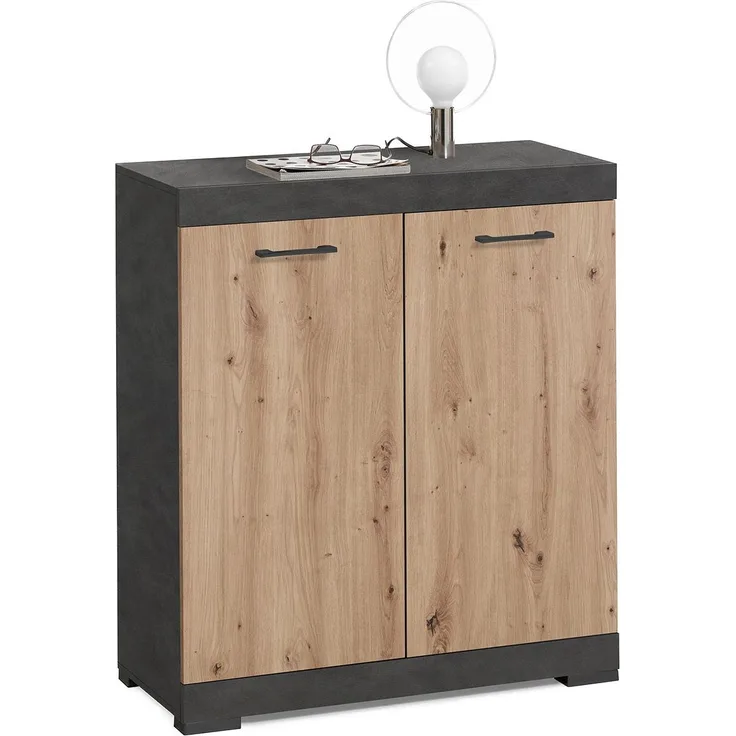 Kommode >Birkenhead< in Matera / Artisan Eiche Nachbildung - 80x90x35cm (BxHxT)