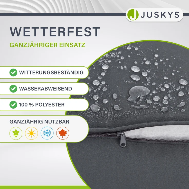 Juskys Polyrattan Doppelliege Syros - Garten Sonnenliege für 2 Personen - Outdoor Liege mit Dach & Auflagen - Kopfteil verstellbar - Schwarz – Bild 5