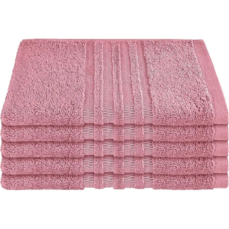 Schiesser Frottier Gästetücher Milano im 5er Set aus Flauschiger, hautfreundlicher Baumwolle, Made IN Green, Farbe:Malve, Größe:30x50 cm