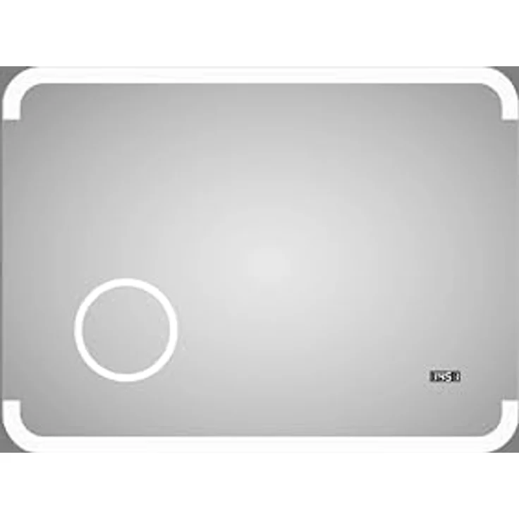 Talos LED Badspiegel Harmony, 80 x 60 cm mit hinterleuchtetem Raumlicht, beleuchtetem Kosmetikspiegel mit 3-fach Vergrößerung, Digitaluhr, hochwertigem Aluminiumrahmen, feuchtraumgeeignet – Bild 2