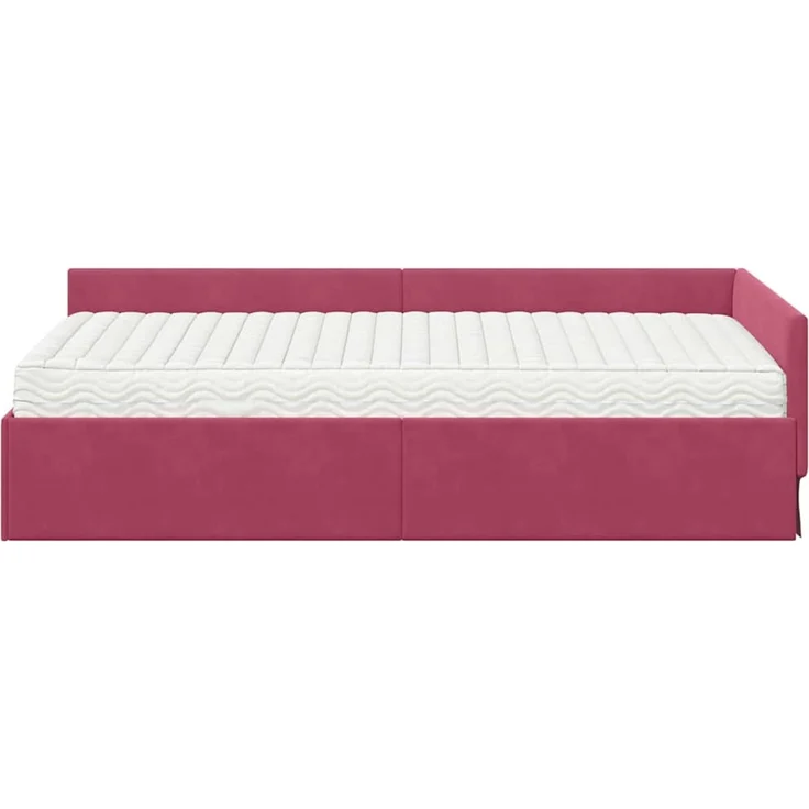 vidaXL Eckbettgestell mit Matratze Sonstiges 2 pcs Samt 3393648 – Bild 5