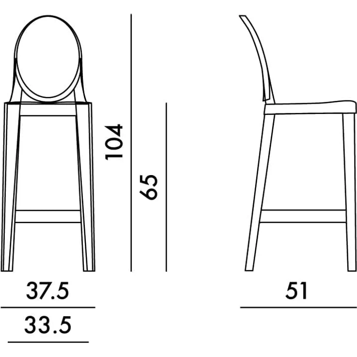 Kartell One More Hocker, 2er-Satz, Glasklar, H. 65 cm – Bild 3