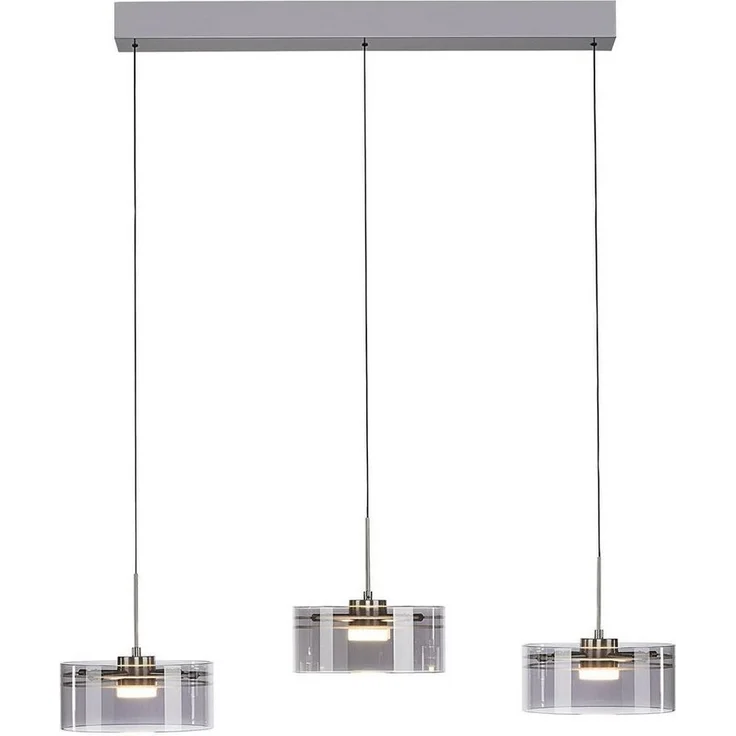 LED-Pendelleuchte MONDO Karena 74 cm, Glas, Metall, Silber, 74 x 180 x 18 cm – Bild 5