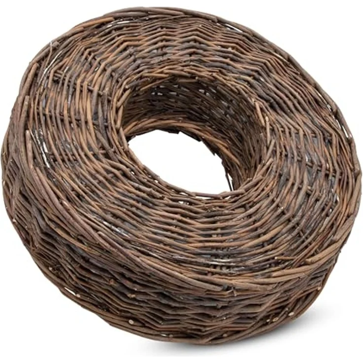 Spetebo Blumentopf Rattan Pflanzring natur (1 Set, 2 St, mit Folie), Weide Blumenschale zum direkten Bepflanzen – Bild 3