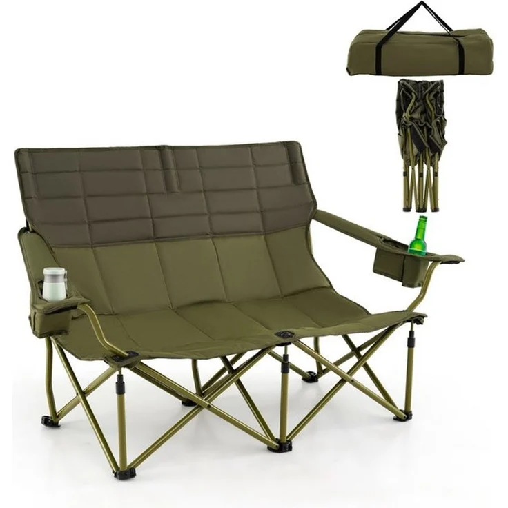 KOMFOTTEU Campingstuhl, Klappstuhl mit Getränkehaltern & Tragetasche, bis 272 kg – Bild 4