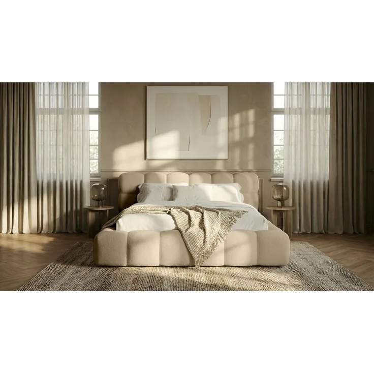 thematys Polsterbett CLOUD mit Bettkasten 160x200cm, Ohne Matratze, Davis, Kreme