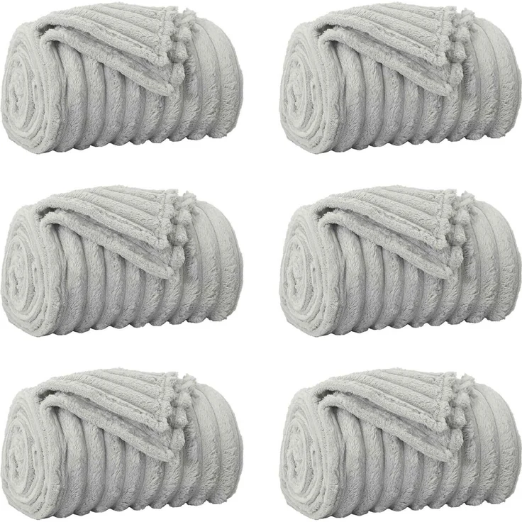 vidaXL Wohndecken 6 Stk. Grau 150 x 130 cm 2.85 Fleece 42016877 – Bild 2