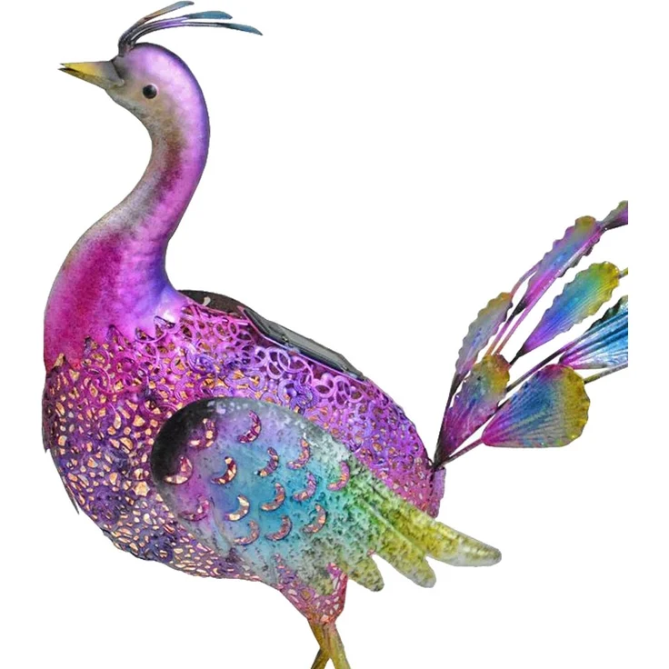 LED Solarleuchte, Pfau, bunt, Höhe 55 cm – Bild 8