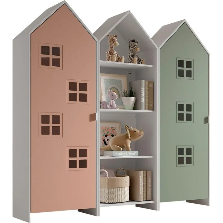 Schrank Casami Bruges 37 x 172,8 x 171,3 cm MDF Rosa Grün