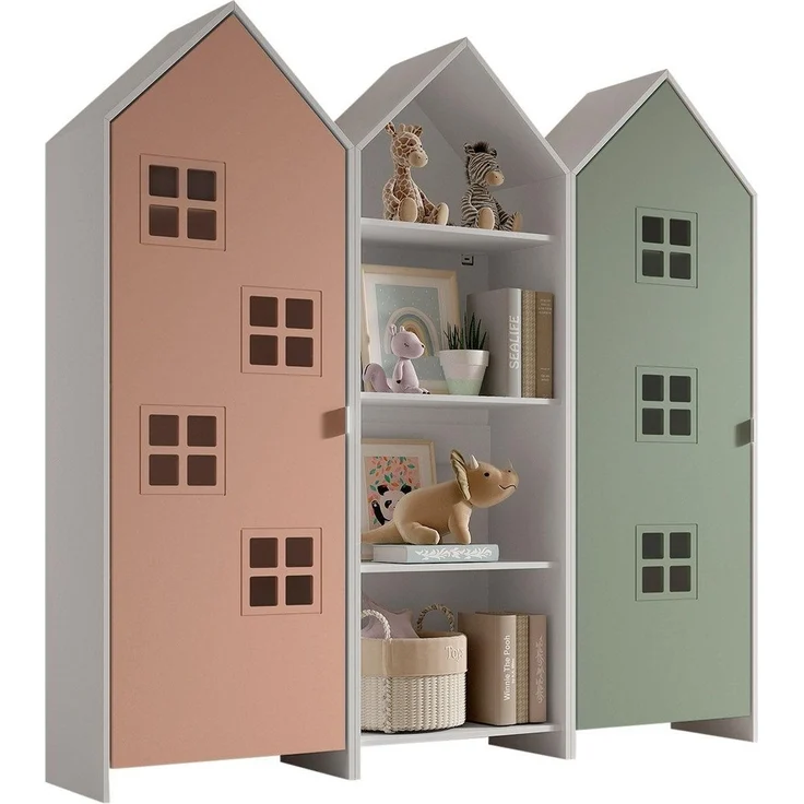 Schrank Casami Bruges 37 x 172,8 x 171,3 cm MDF Rosa Grün