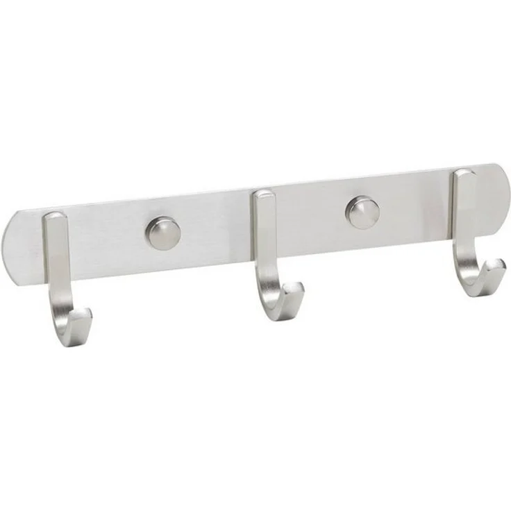 SO-TECH® Garderobenleiste Hakenleiste SAMU echt Edelstahl Mantelhaken Handtuchhalter, Länge 300 mm, 4 Haken, inkl. Befestigungsset – Bild 4