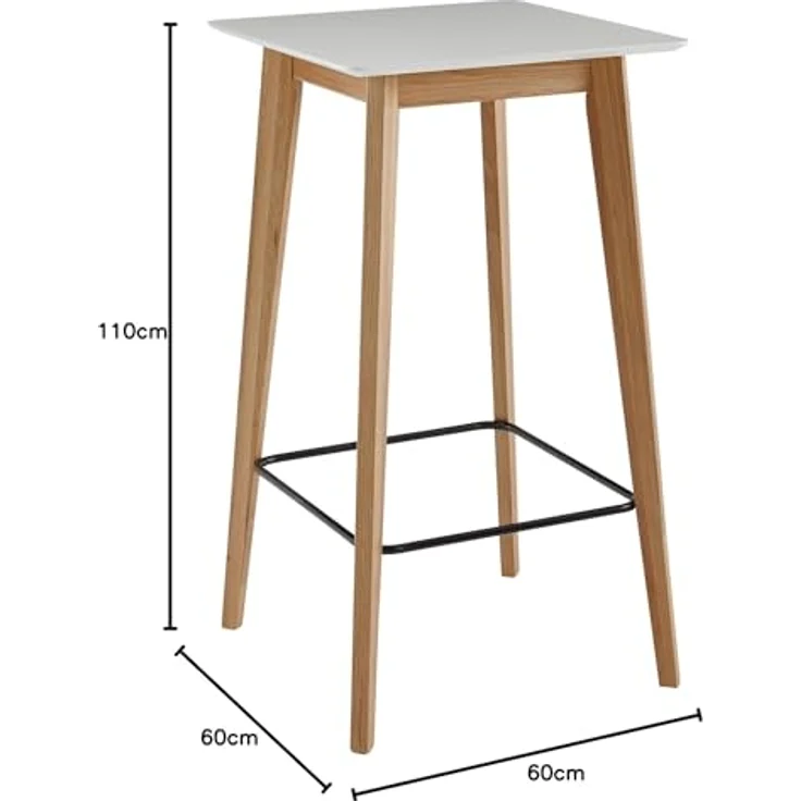 Stehtisch 60 x 110 x 60 cm Weiß – Bild 4