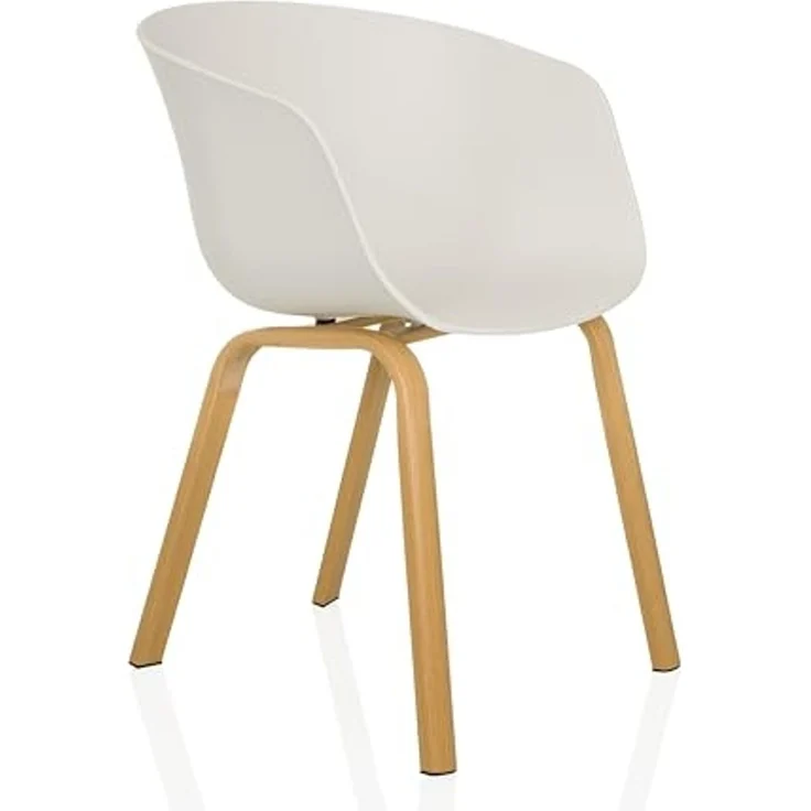 hjh LIVING Schalenstuhl Schalenstuhl OSLO W Esszimmerstuhl Kunststoff (Einzeln), Esszimmerstuhl, Beine aus Stahl mit Holzprint, skandinavisches Design – Bild 5