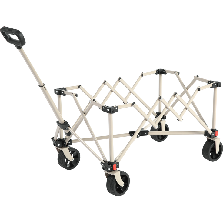 Faltbarer Bollerwagen 80L mit All-Terrain-Rädern, 77x48x45 cm, 60 kg, Beige – Bild 9