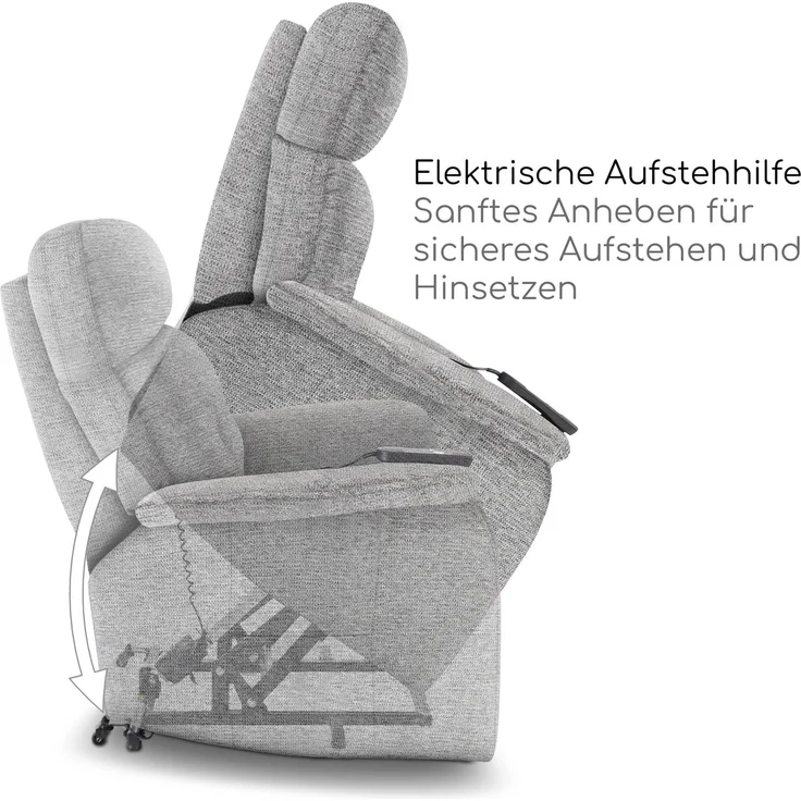 Raburg TV-Sessel XXL-Fernsehsessel, Aufstehhilfe & Liegefunktion, 200 kg, Samson, elektrisch mit Fernbedienung, 1× Motor – Bild 3