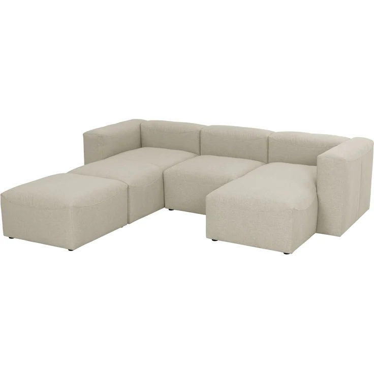 Wohnlandschaft 4 Kattrina Flachgewebe creme – Bild 3