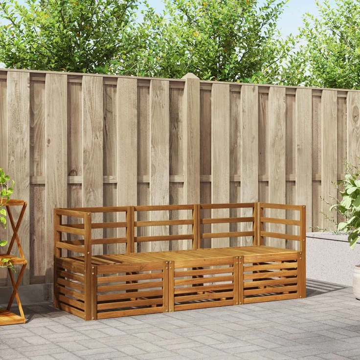vidaXL Outdoor-Sofagarnitur 3 stk. 3-Sitzer Natur Massivholz Akazie 3374269 – Bild 1