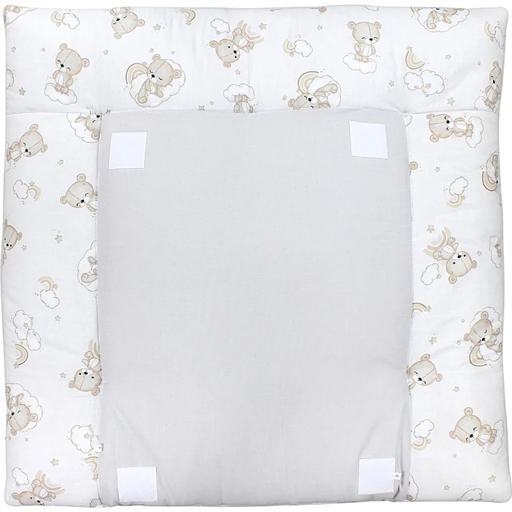 TupTam Wickelauflage inkl. 2 Frotteebezüge Modell MAR02579, Farbe: Bären Wolken Regenbogen/Beige, Größe: 76x76 cm – Bild 5