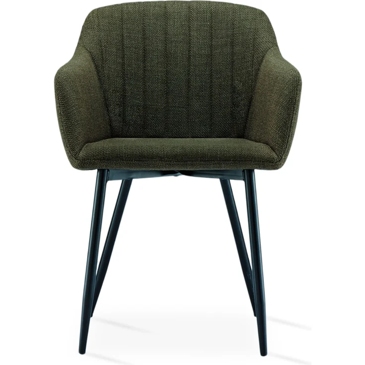 GOEURVANT 711 Esszimmerstühle 4er-Set mit Armlehnen, Webstoff - Olivgrün – Bild 3