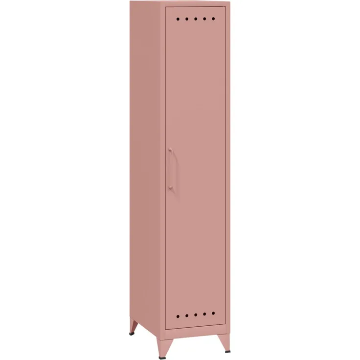 Bisley Fern Locker Garderobenschrank aus Metall | Spind mit Kleiderstange & Hutfachboden im Retro-Instustrial Design in pastellpink, FERLOC-620
