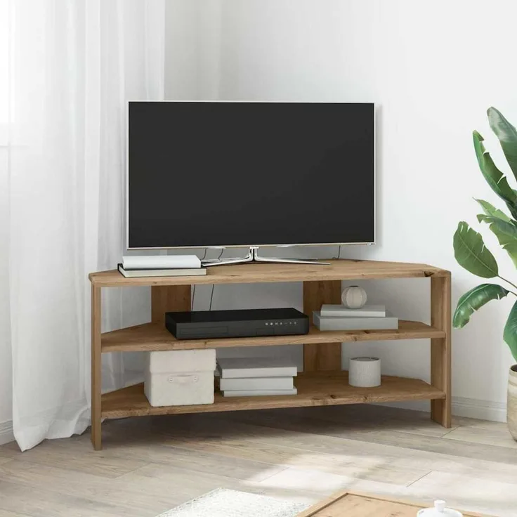Eck TV Schrank,Fernsehschrank Artisan-Eiche 102x40,5x45cm Holzwerkstoff