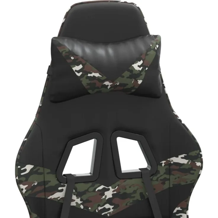 vidaXL Gaming-Stuhl mit Fußstütze Schwarz und Tarnfarben Kunstleder [3143865]