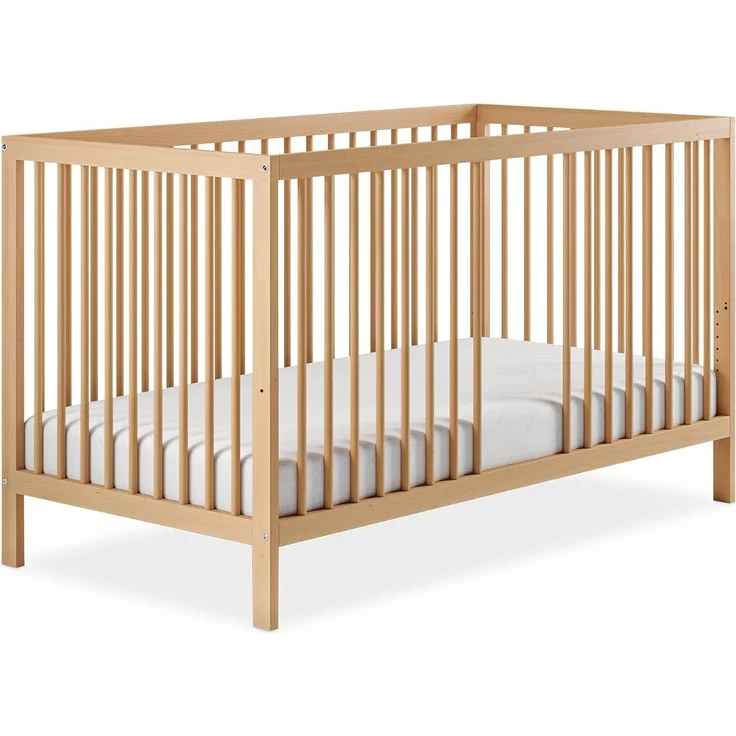Ehrenkind® Babybett PUR 120x60 aus Buchenholz | Natur | Kinderbett 9-Fach höhenverstellbar mit entnehmbaren Stangen | Baby Bett – Bild 1