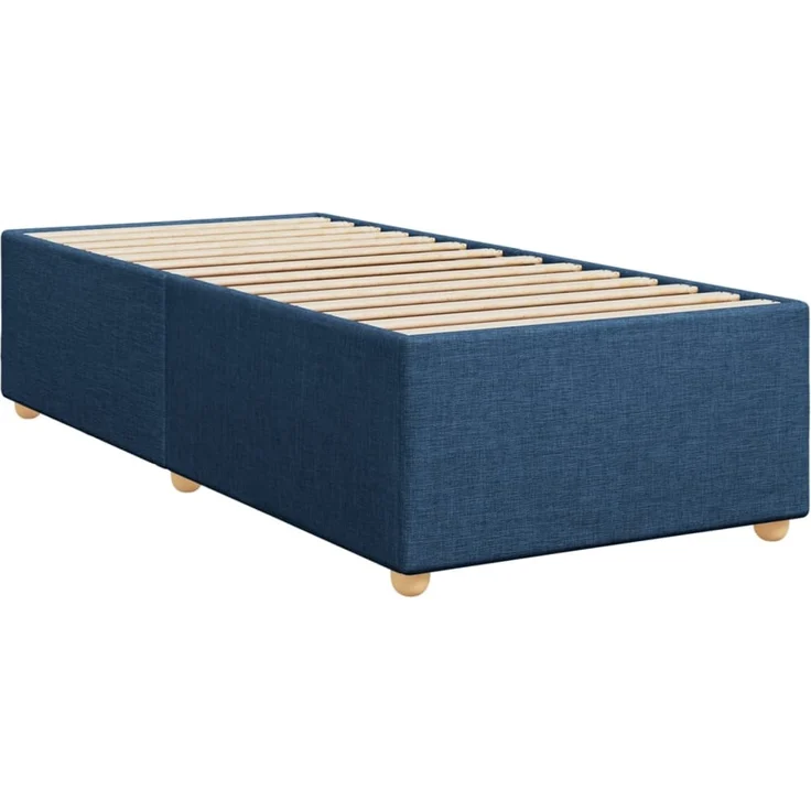 vidaXL Bettgestell ohne Matratze Blau 90x190 cm Stoff 3284700 – Bild 3