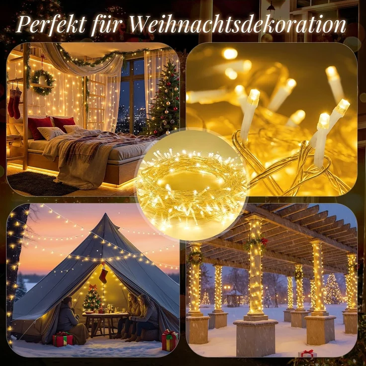 SALCAR 20m 300er LED Lichterkette Weihnachten mit Fernbedienung – Bild 8