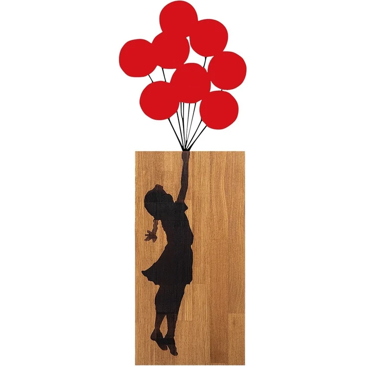 dekoratives Wandaccessoire aus Holz, 'Ma-368', 70 x 3 x 62, Nussbaum, Schwarz – Bild 9