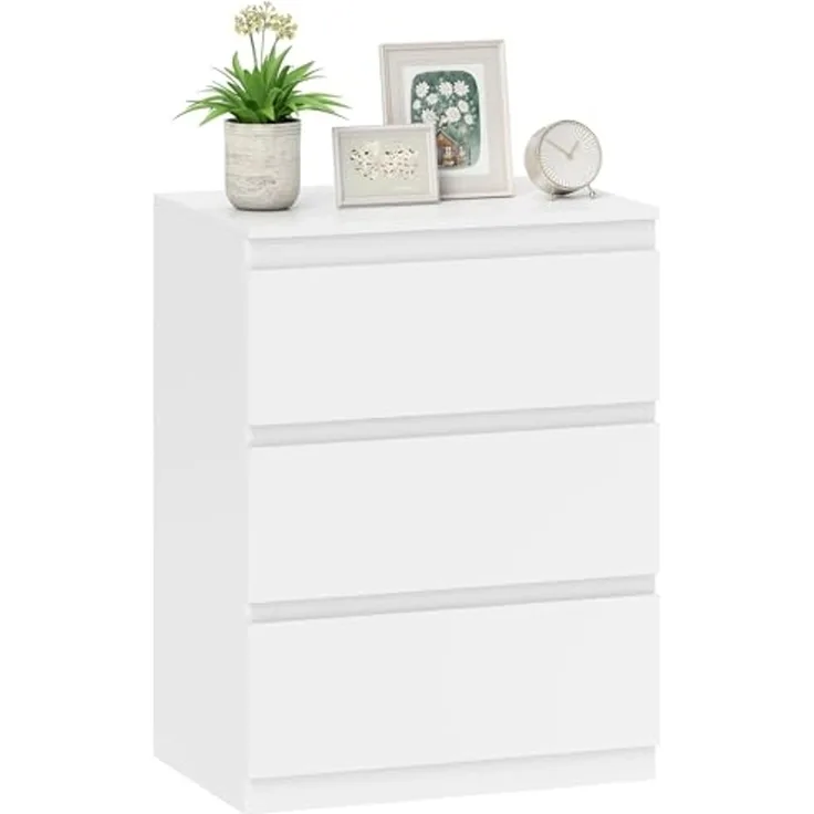 HOMCOM Kommode mit 3 Schubladen (Schubladenschrank, 1 St, Sideboard), für Wohnzimmer, Schlafzimmer, Weiß