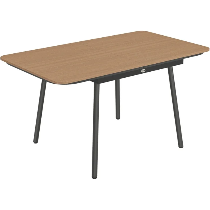 Gartentisch 140 x 80 cm für 6 Personen rostbeständig Outdoor Esstisch mit WPC-Tischplatte Verstellbare Füße, Teak--Teak--140x80x75cm--YOUDENOVA – Bild 1