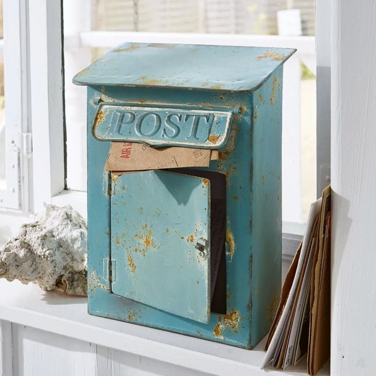 Mirabeau Organizer Deko-Briefkasten Boîte Postale antikblau – Bild 2