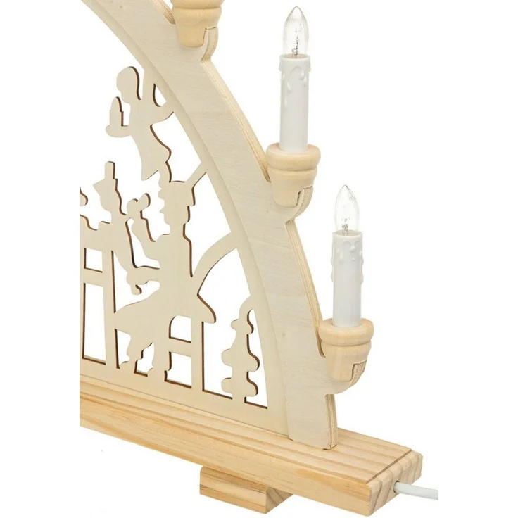 SIKORA Schwibbogen LB10-10 XXL Lichterbogen mit 10 elektrischen Kerzen Motiv GUTE STUBE, 71 cm breit - mit 10 Kerzen und klassischem Weihnachtsmotiv – Bild 4