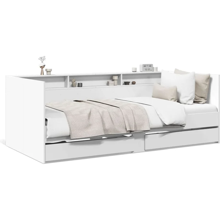 vidaXL Tagesbett mit Schubladen ohne Matratze Weiß 90x200 cm 3280846 – Bild 2