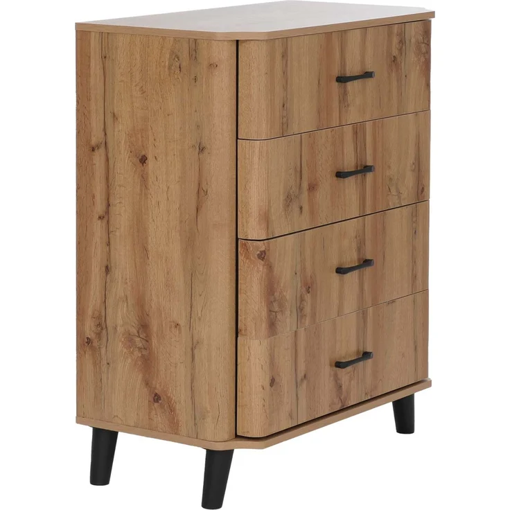 Kommode HWC-P42, Sideboard Schrank Anrichte, 4 Schubladen, MDF 92 x 80 x 40 cm ~ Wotan-Eiche-Optik – Bild 8