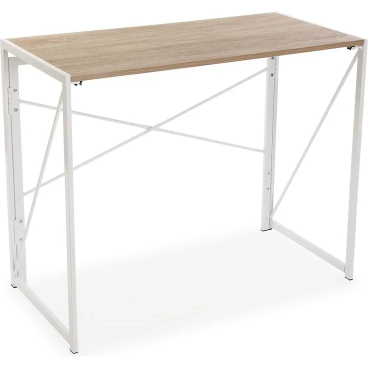 Versa 'Jack' Schreibtisch, Klappbar, Holz/ Metall weiß, 74 x 45 x 90 cm