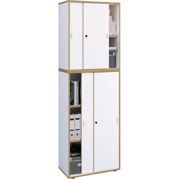 VCM Büroschrank Salia 920977 Weiß H. 183 x B. 60 x T. 37 cm