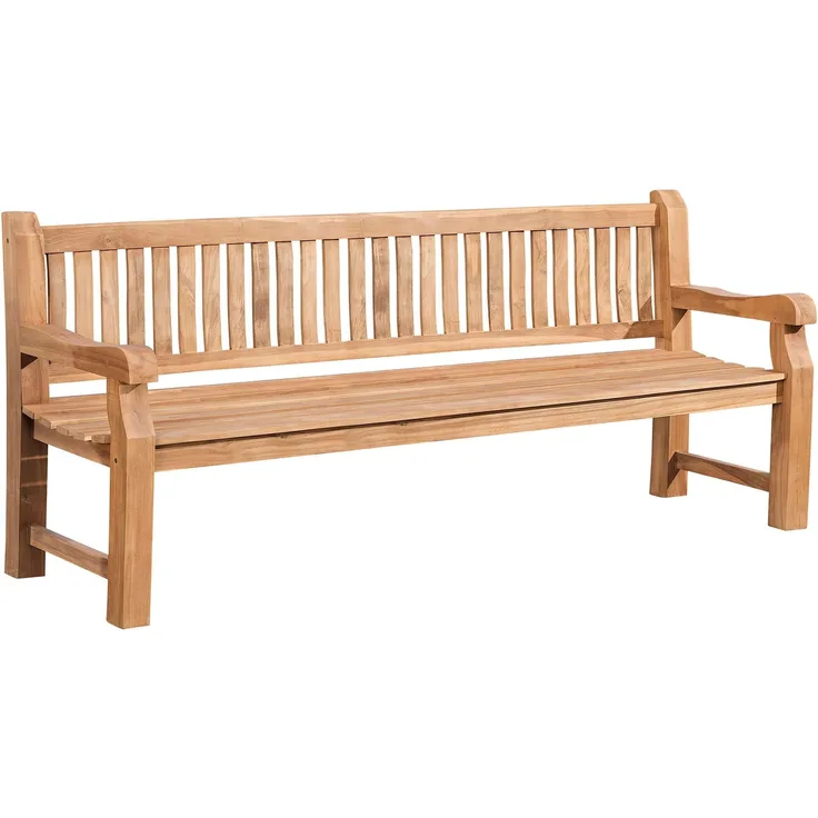 CLP Teakbank Jackson V2 Gartenbank mit Rückenlehne wetterfest stabil massiv,teak 220 cm