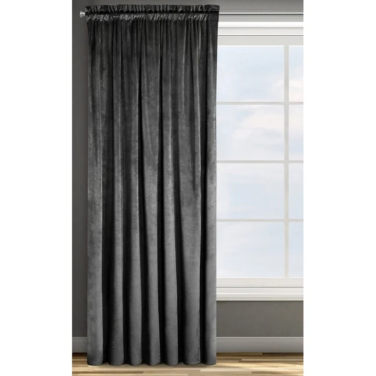 Samtvorhang Velours Vorhänge zum Wohnzimmer Prachtvoll Elegant schwarz 140x270 cm Kräuselband – Bild 2