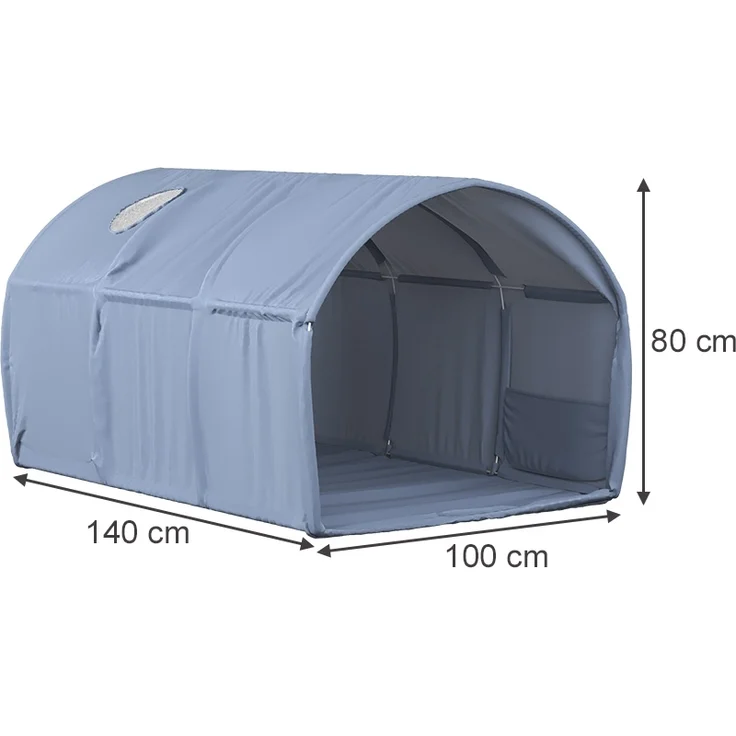 Tunnelzelt Kubby Blau 100 x 80 cm mit Fenster Vitalispa – Bild 2