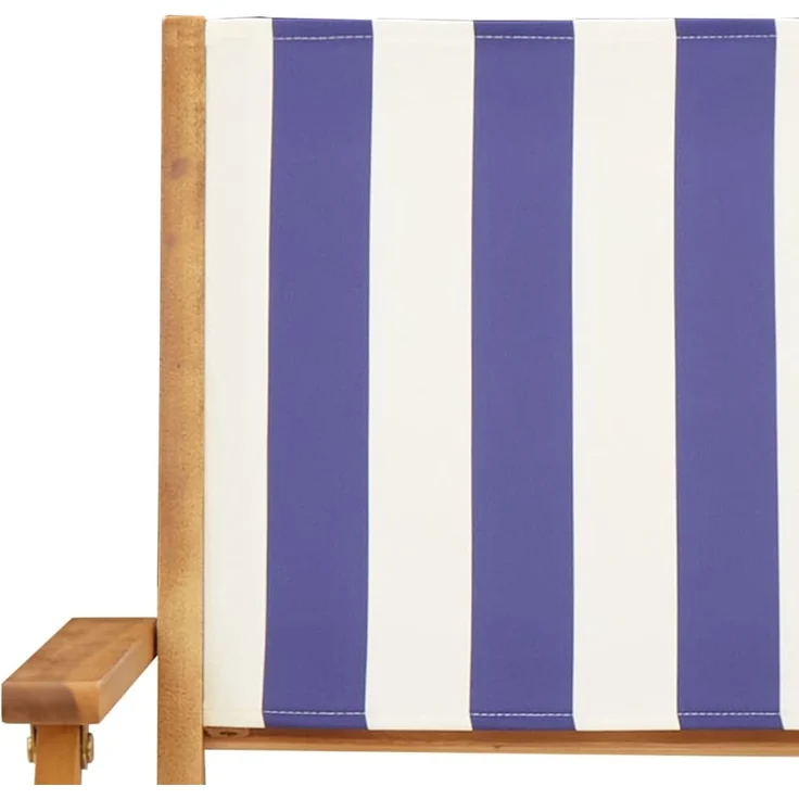 vidaXL Gartenstühle 4 Stk. Klappbar Blau und Weiß Stoff und Massivholz 3214589 – Bild 9