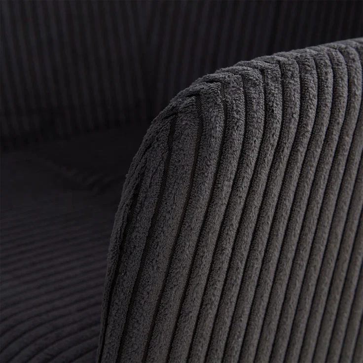 Esszimmerstuhl Drehbar Polsterstuhl mit Armlehne Cord Grau Drehstuhl Esszimmer Sessel Modern Armlehnenstuhl Küchenstuhl – Bild 6