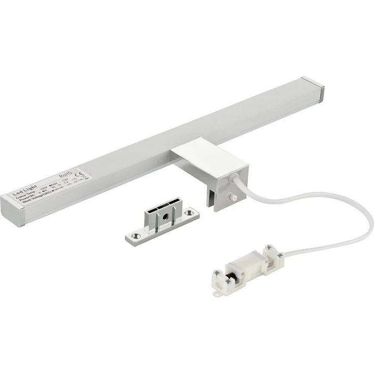 SEBSON Spiegelleuchte LED Spiegellampe Bad 40cm, Aufbauleuchte 400 x 97 x 44 mm, Klemmleuchte, LED, neutralweiß, Montage an Schrank und Spiegel möglich, 4000K, IP44, Aluminium, 9W – Bild 2