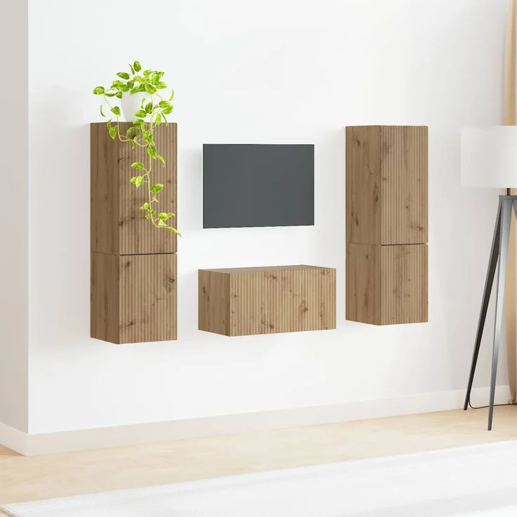 vidaXL TV-Schrankset 5 pcs Artisan-Eiche Holzwerkstoff 3409104 – Bild 4