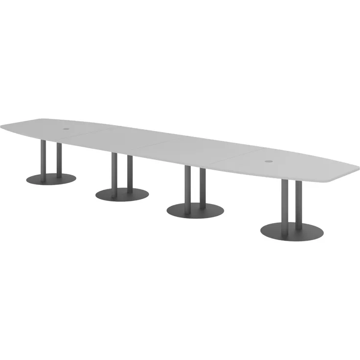 bümö Konferenztisch oval 520x130 cm in grau, Tischsäulen in Graphit - Großer Besprechungstisch, Meetingtisch für 18 Personen, XXL-Tisch für Konferenzraum, Meeting & Besprechungsraum, KT52S-5-G