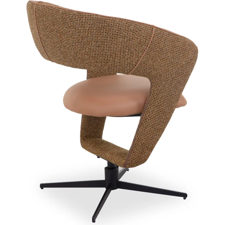 Polsterstuhl HARPER HERMANUS LBH 61x63x85 cm braun Esszimmerstuhl Freischwinger Schwingstuhl – Bild 3
