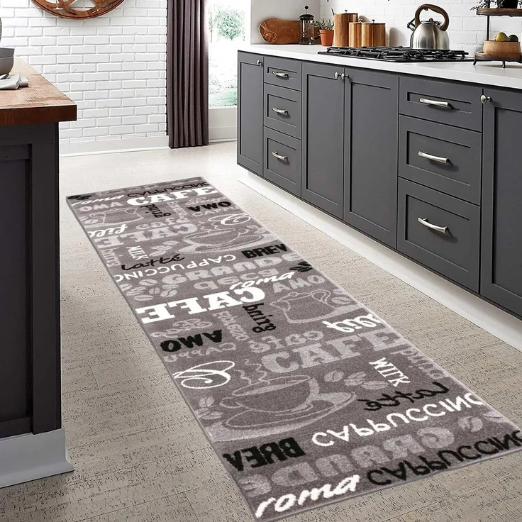 Vimoda Küchenläufer Trendiger Kaffee Teppich, Rechteckig, Höhe: 5 mm, Muster Kaffee, Kaffeetasse, Cappuccino, Küche, Esszimmer, Flur – Bild 5