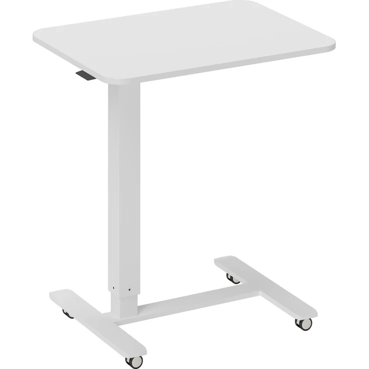 Höhenverstellbarer Schreibtisch mit Rollen, 65x48x70-110 cm, Weiß – Bild 2