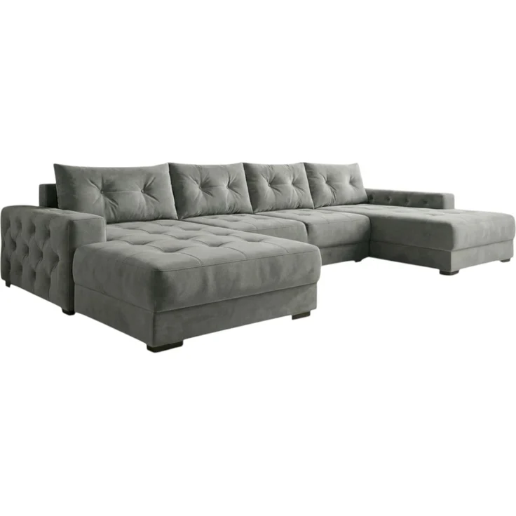 Ecksofa MODENA 320 cm x 185 cm – Stoff: CASABLANCA Grau 14 Farbe: Grau – Bild 4